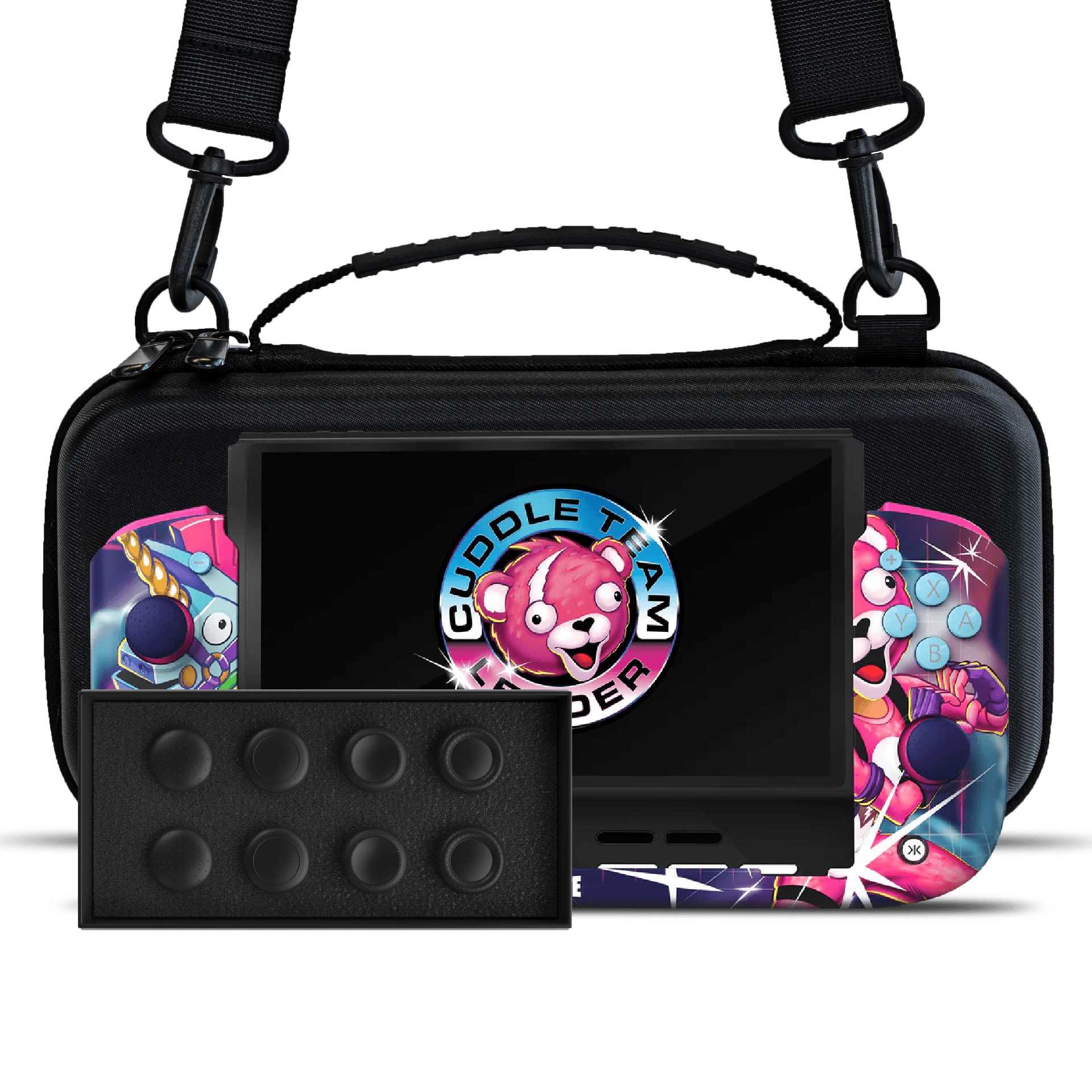 Nitro Deck Fortnite Cuddle Team Leader Edition + Carry Case + Stick Top 8 Pack Bundle