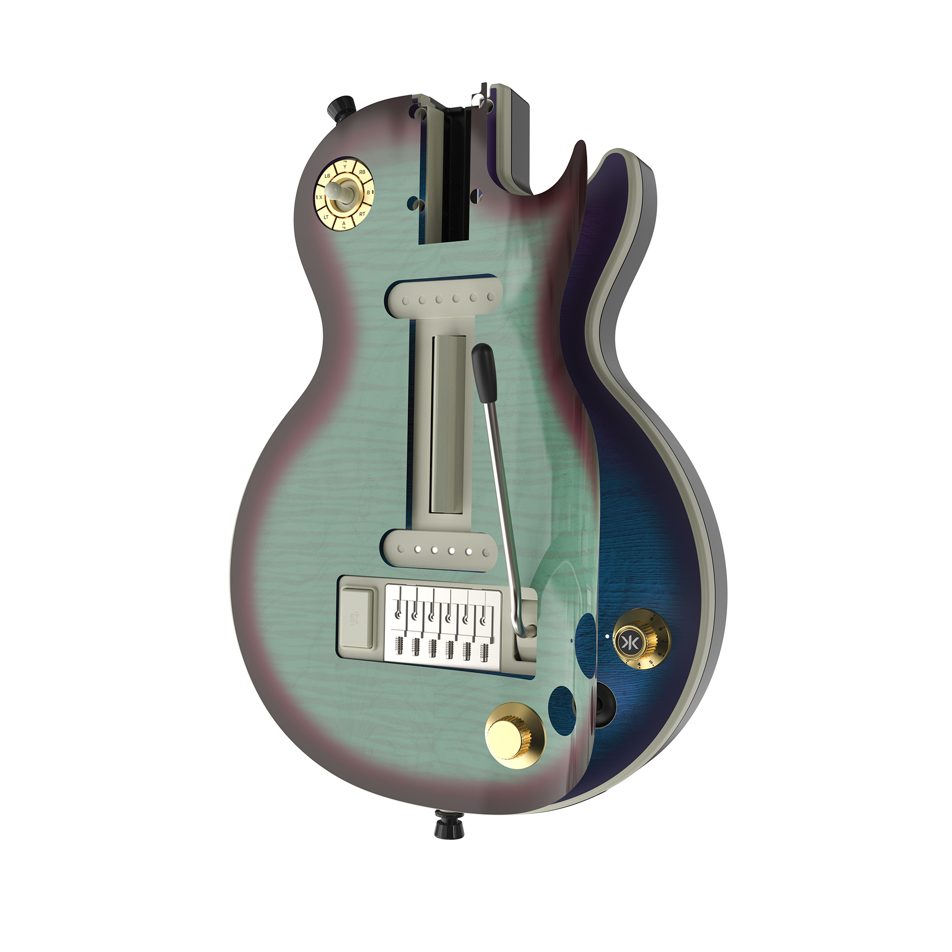 CRKD Gibson Les Paul Faceplate Skin Aqua Fade (Gloss)