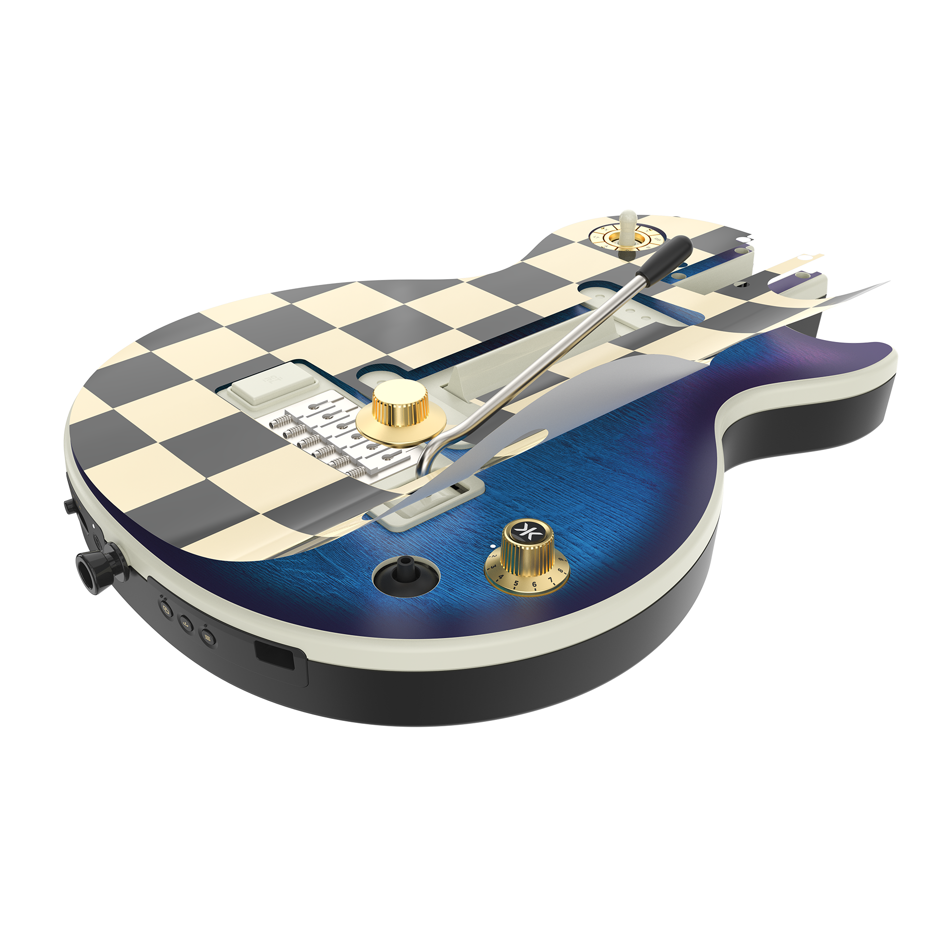 CRKD Gibson Les Paul Faceplate Skin Black Check (Gloss)