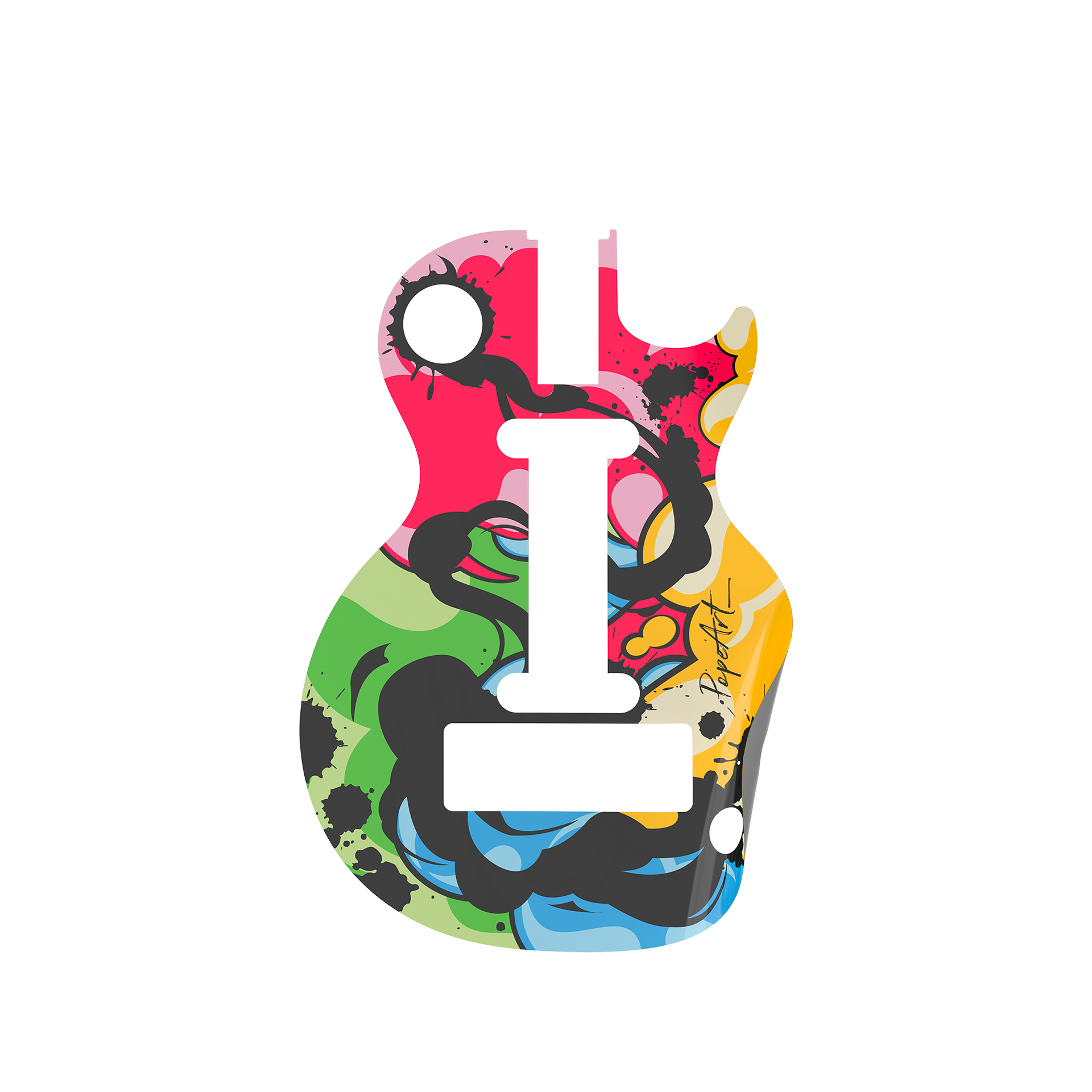 CRKD Gibson Les Paul Faceplate Skin Inked POPeArt (Gloss)