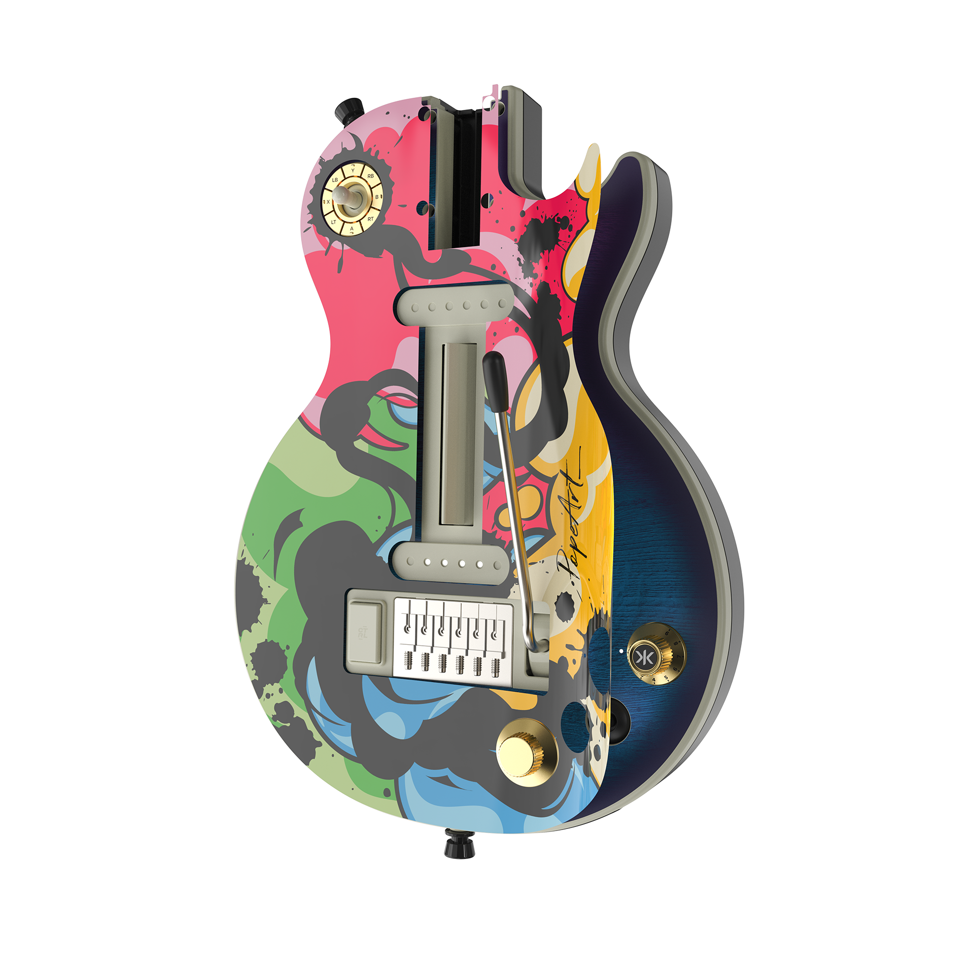 CRKD Gibson Les Paul Faceplate Skin Inked POPeArt (Gloss)