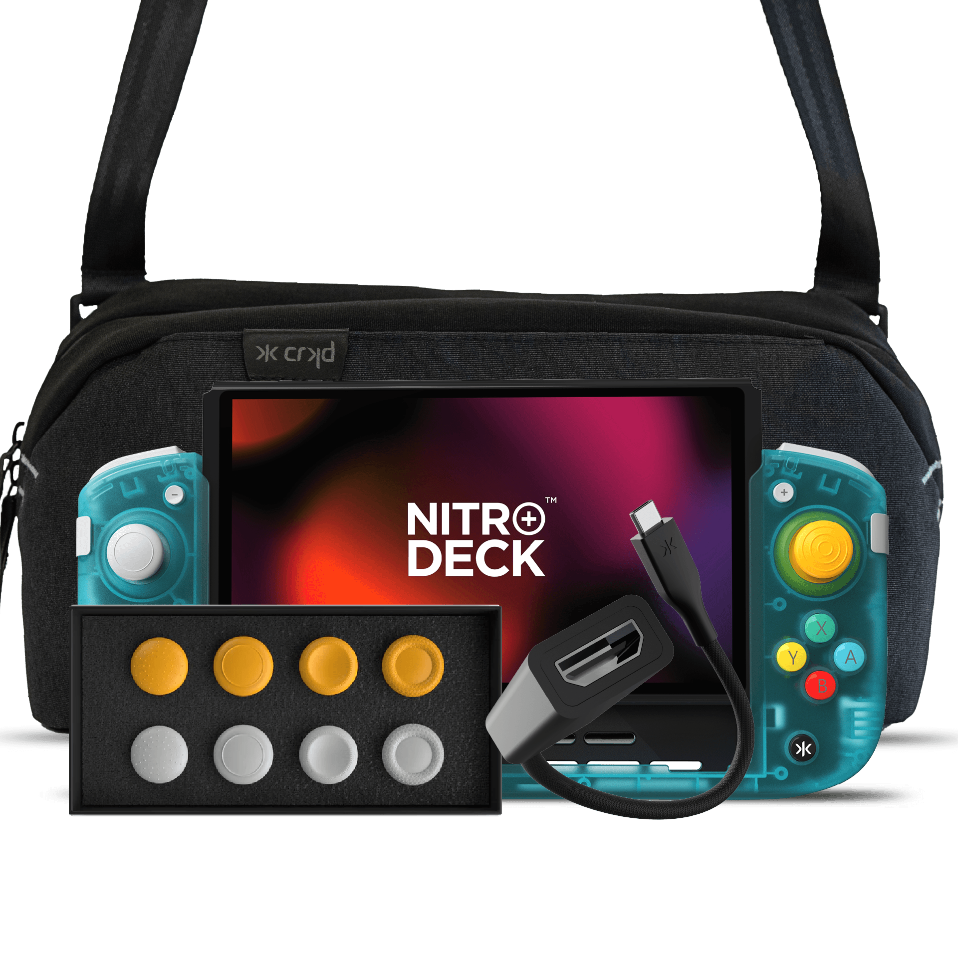 Nitro Deck+ Glacier Blue Edition + HDMI Adapter + Gear Bag + Stick Top 8 Pack Bundle
