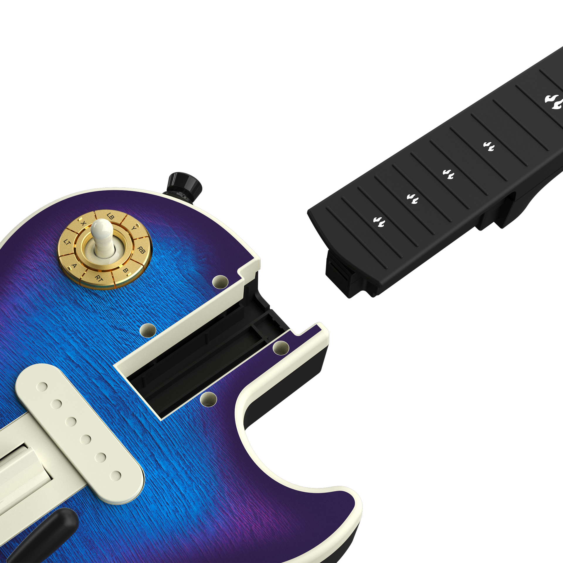 CRKD Gibson Les Paul Blueberry Burst Pro + Solo Neck + Faceplate Skin Bundle for Xbox Series X|S, Xbox One & PC