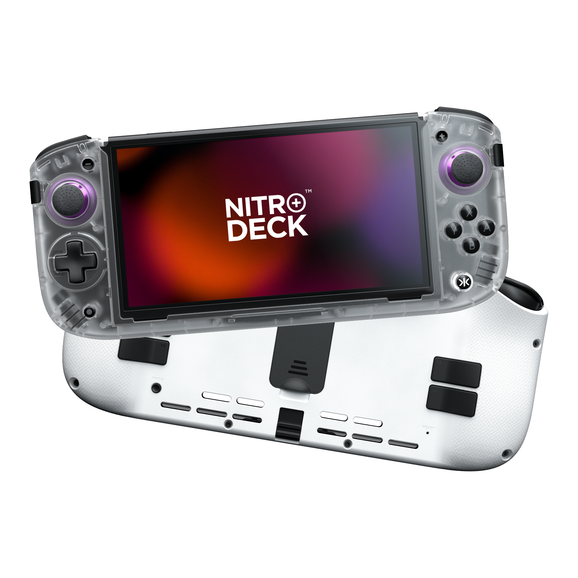 Nitro Deck+ Clear White Edition + HDMI Adapter + Gear Bag + Stick Top 8 Pack Bundle