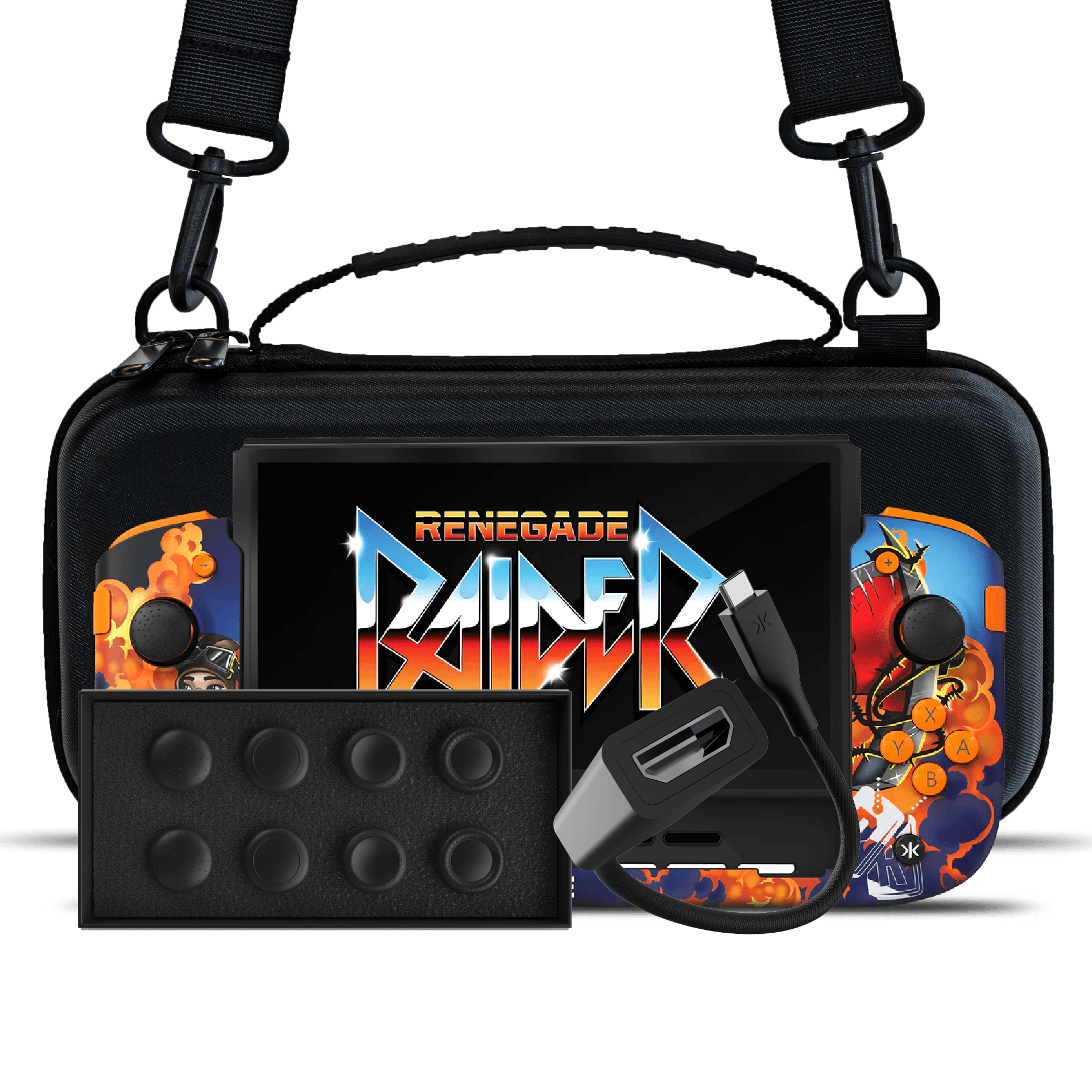 Nitro Deck+ Fortnite Renegade Raider Edition + HDMI Adapter + Carry Case + Stick Top 8 Pack Bundle
