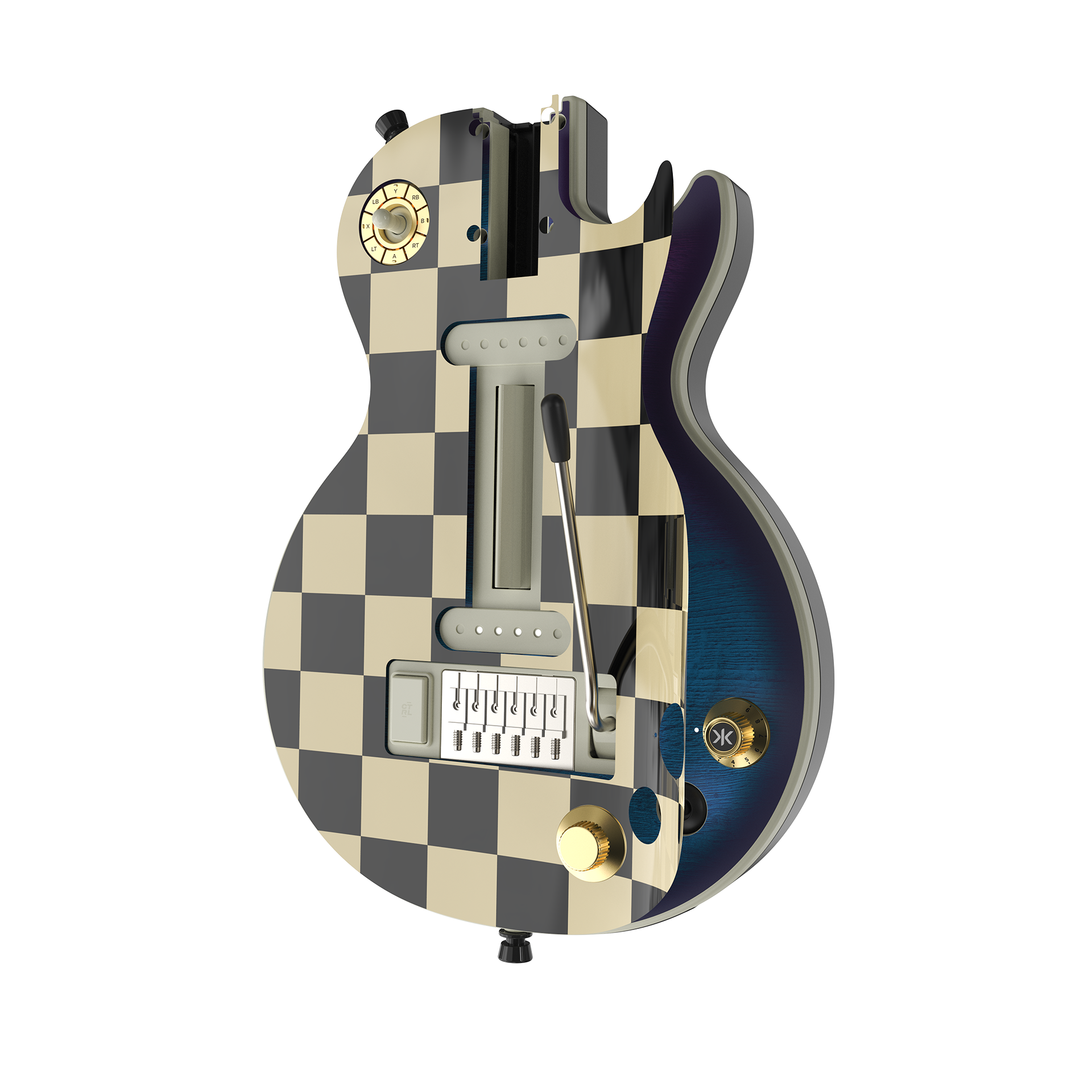 CRKD Gibson Les Paul Faceplate Skin Black Check (Gloss)