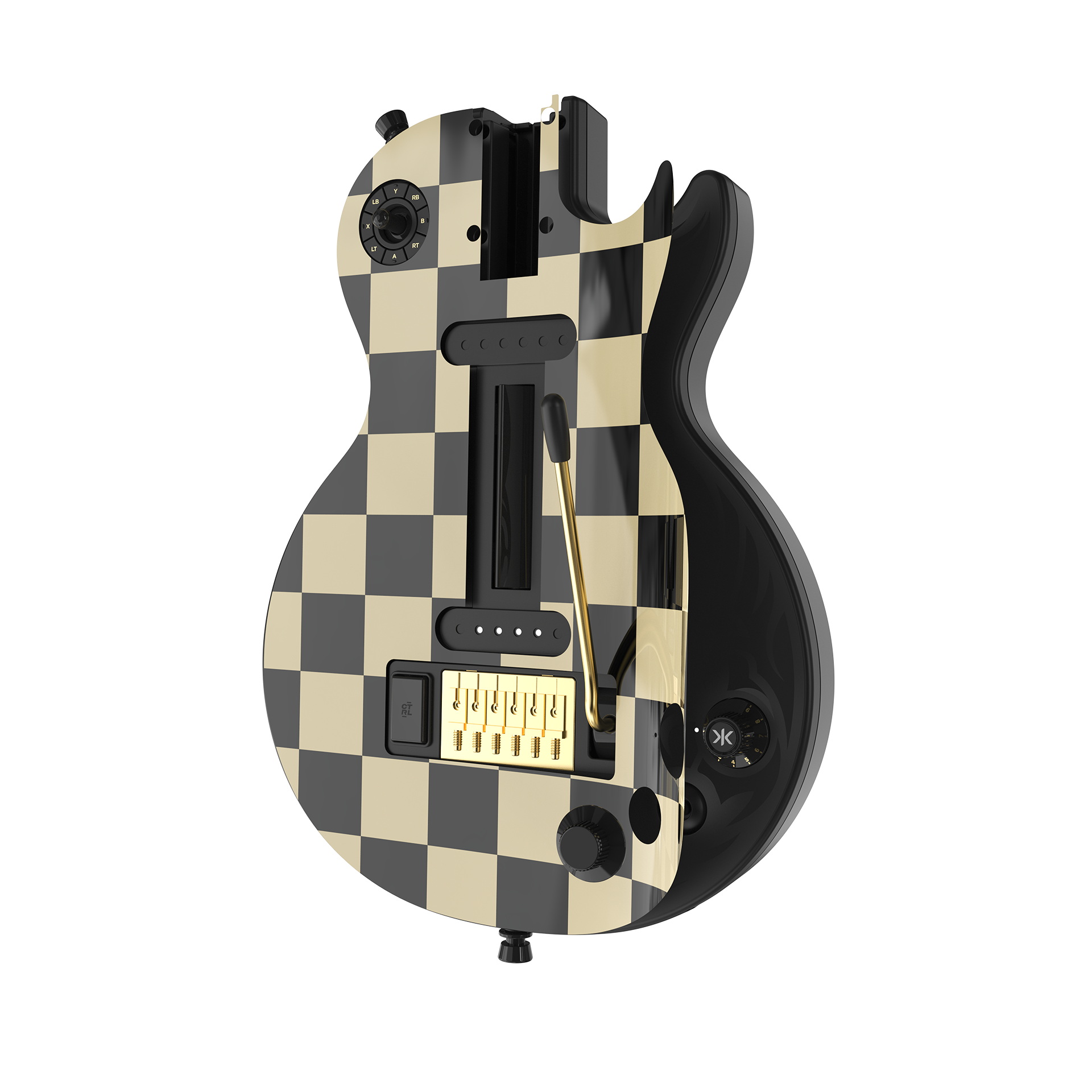 CRKD Gibson Les Paul Faceplate Skin Black Check (Gloss)