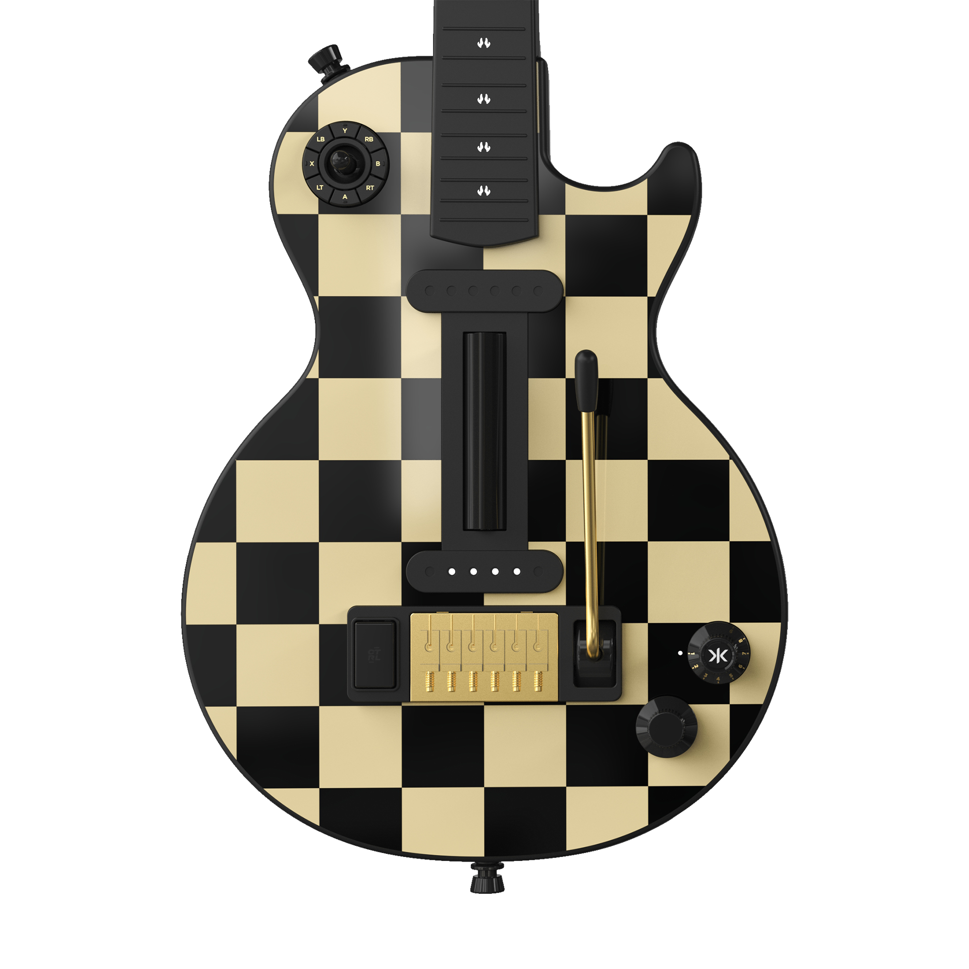 CRKD Gibson Les Paul Faceplate Skin Black Check (Gloss)