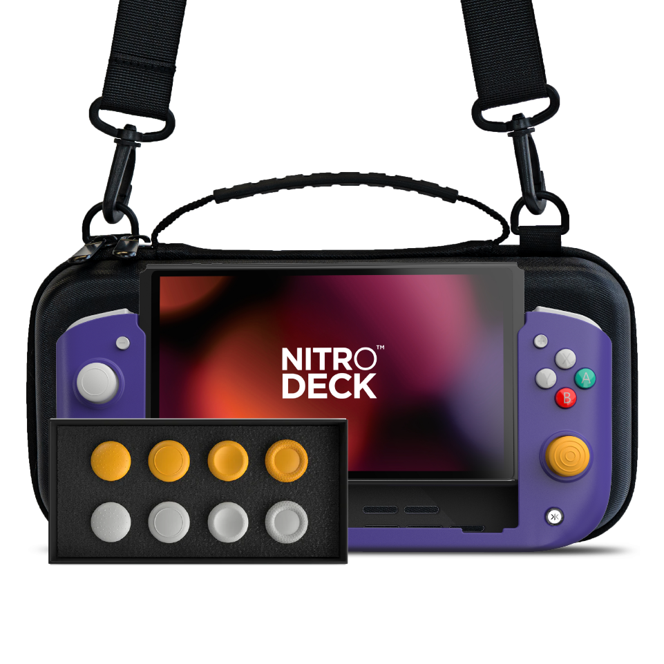 Nitro Deck Retro Purple Edition + Carry Case + Stick Top 8 Pack Bundle