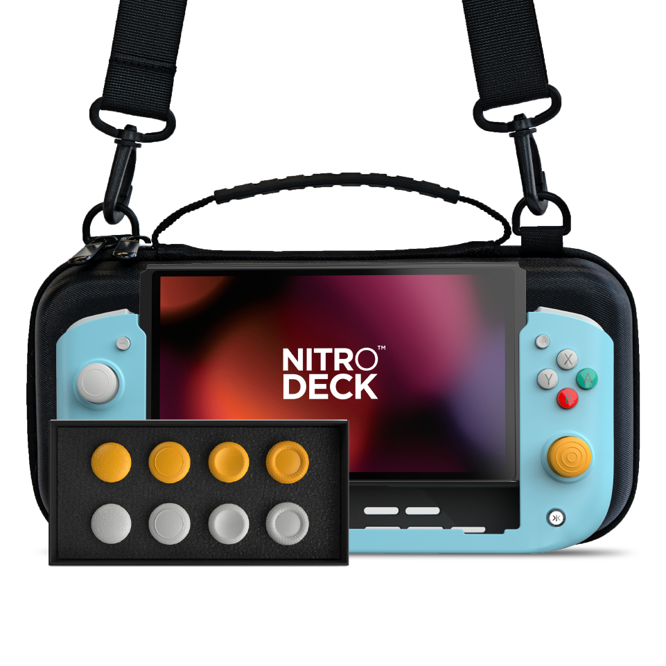 Nitro Deck Retro Blue Edition + Carry Case + Stick Top 8 Pack Bundle