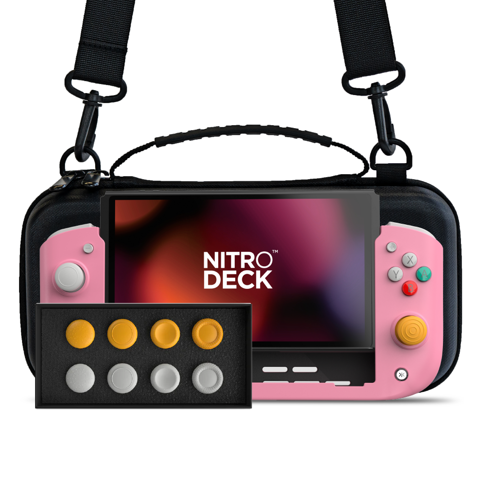 Nitro Deck Retro Pink Edition + Carry Case + Stick Top 8 Pack Bundle