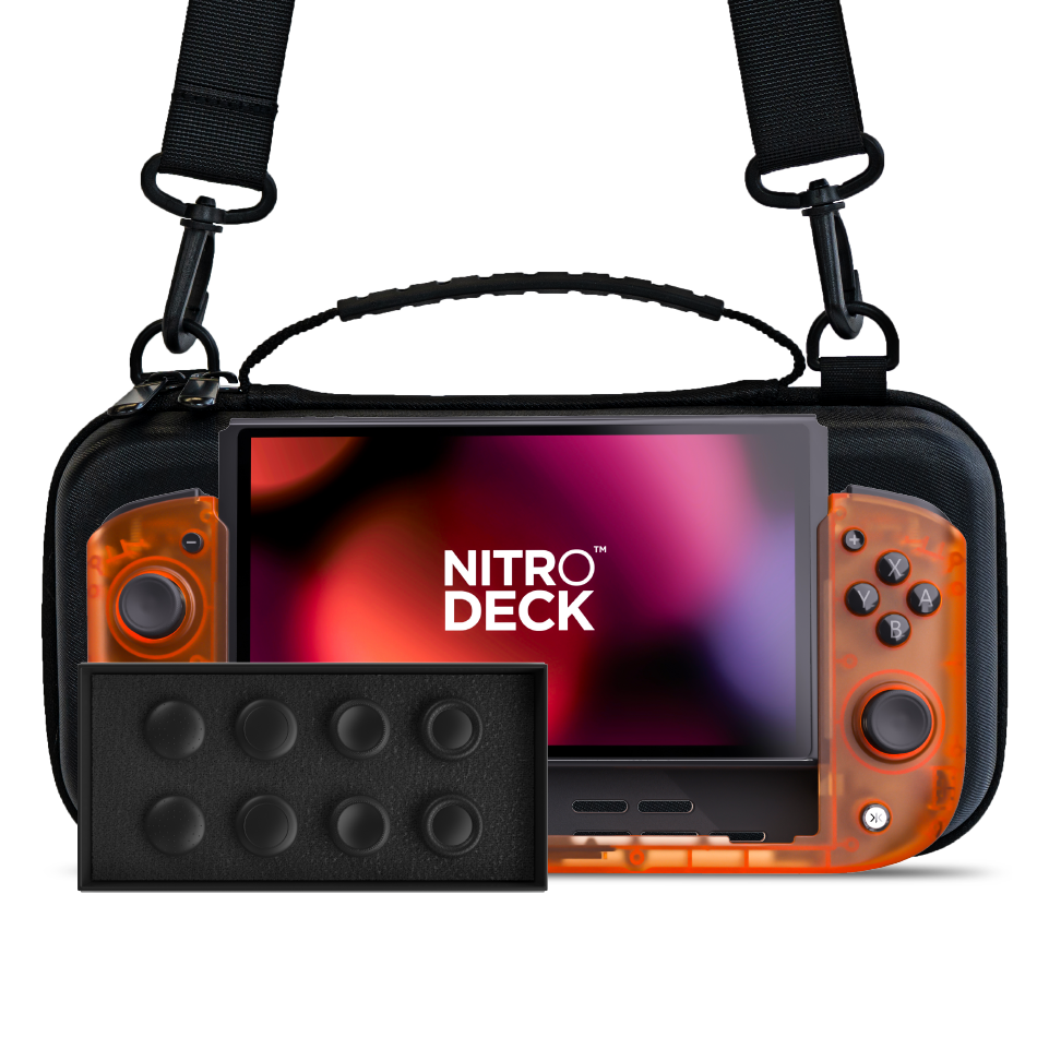 Orange Zest Nitro Deck + Carry Case + Stick Tops 8 Pack Bundle