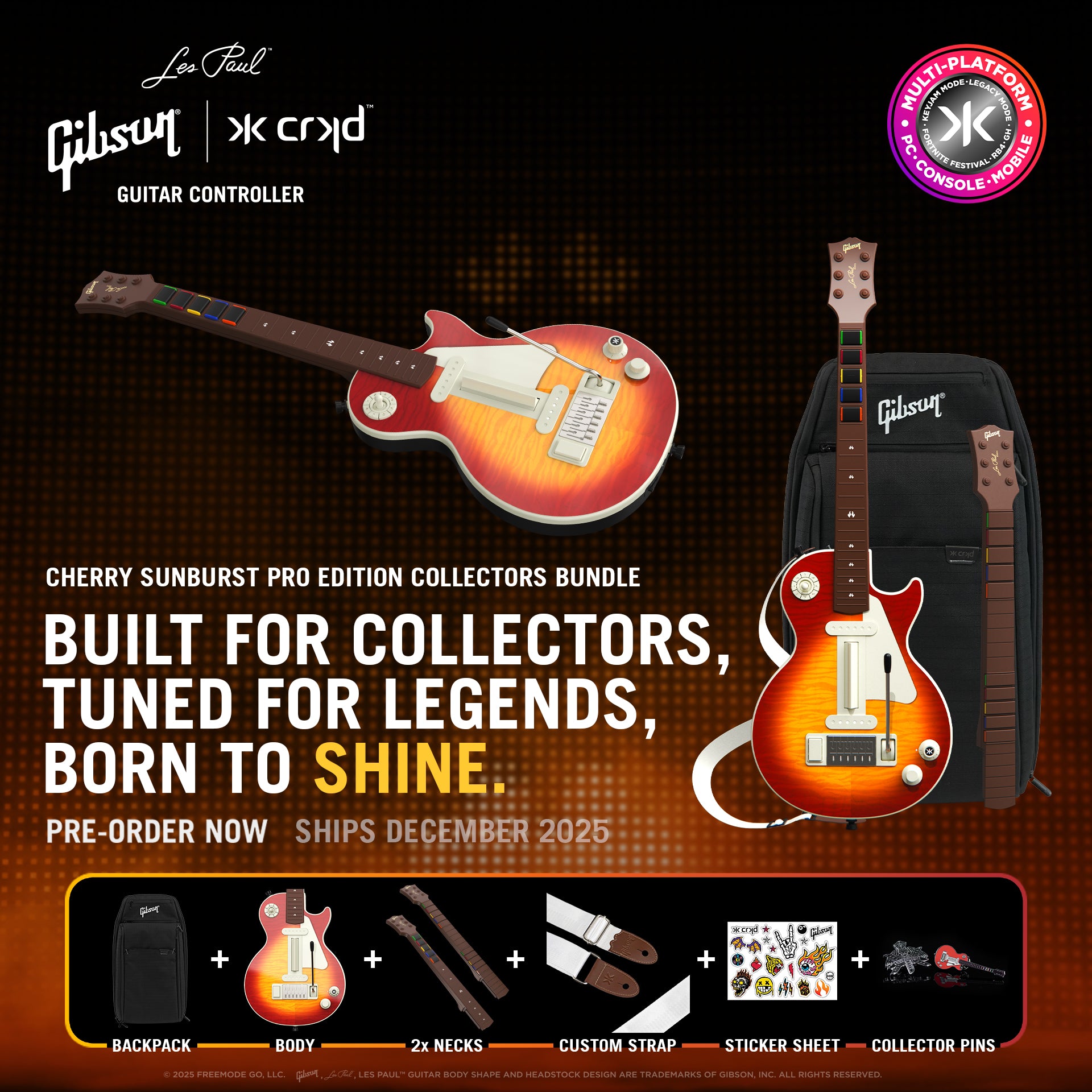 Gibson Les Paul Cherry Sunburst Pro Edition Guitar Controller Collectors Bundle (Multi-platform)