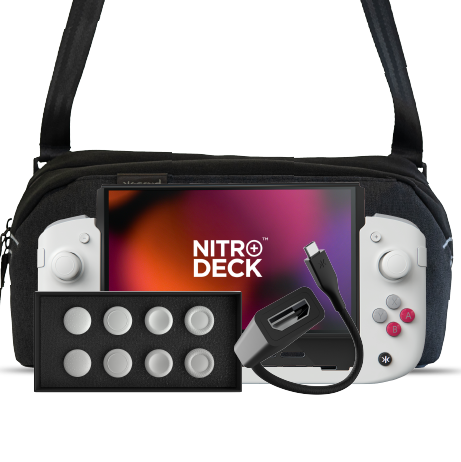 Nitro Deck+ Retro Grey Edition + HDMI Adapter + Gear Bag + Stick Top 8 Pack Bundle