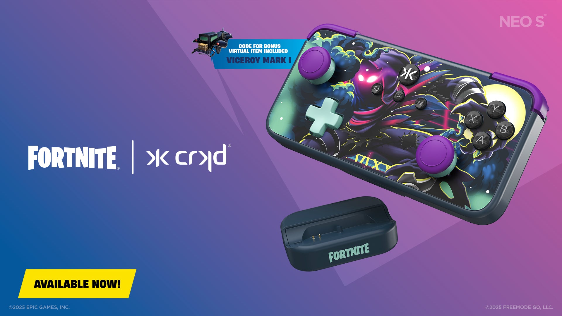 NEO S Raven Fortnite Edition with Charging Dock